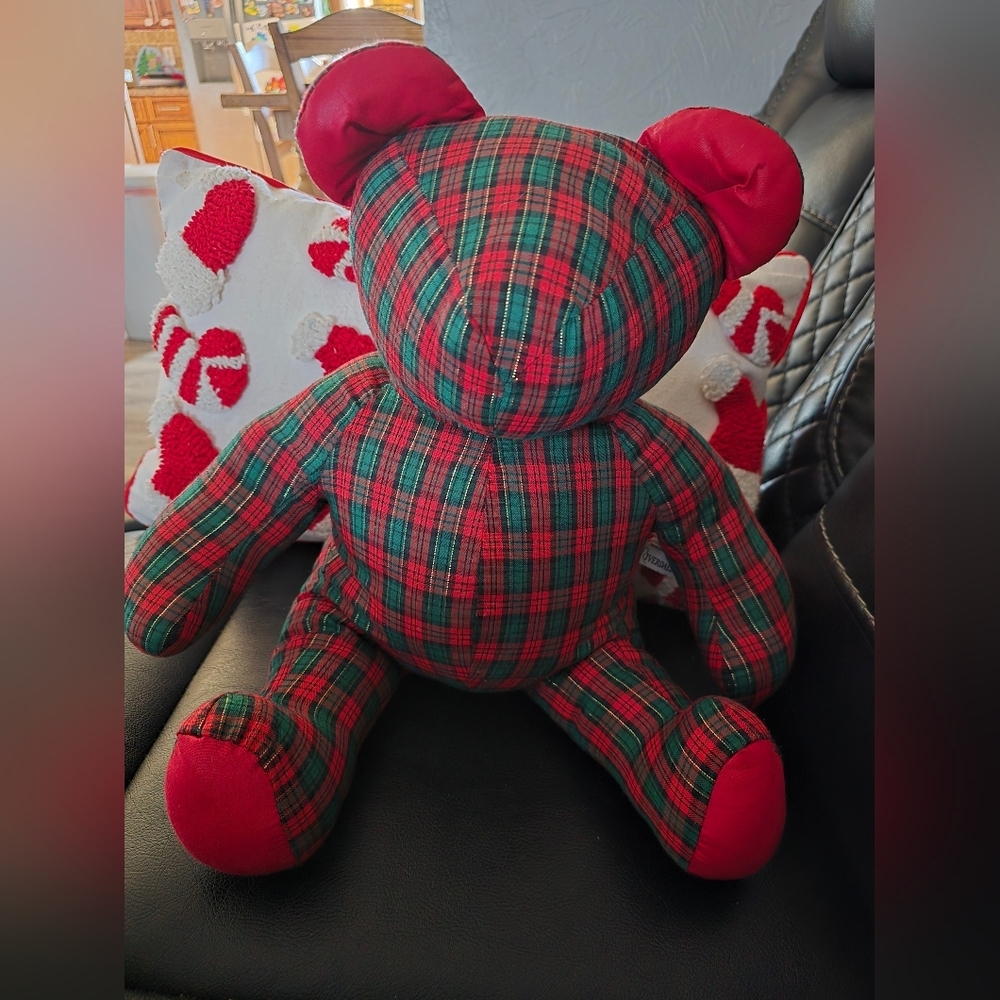 Vintage Plaid Teddy Bear Jcpenney